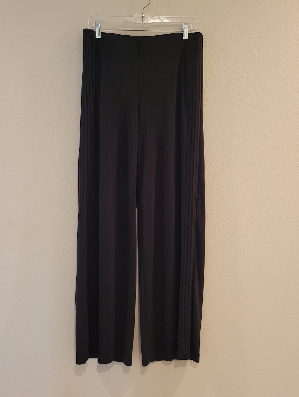 Lauren Ralph Lauren Wide Leg Pull-On Women's Black Pants W Embellished Sides Med